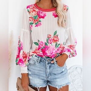 Vici Pink Floral Blouse